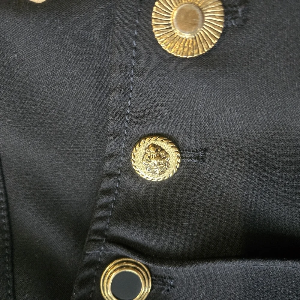 ZARA Black Flared Dress pants With Gold Buttons Size USA Medium